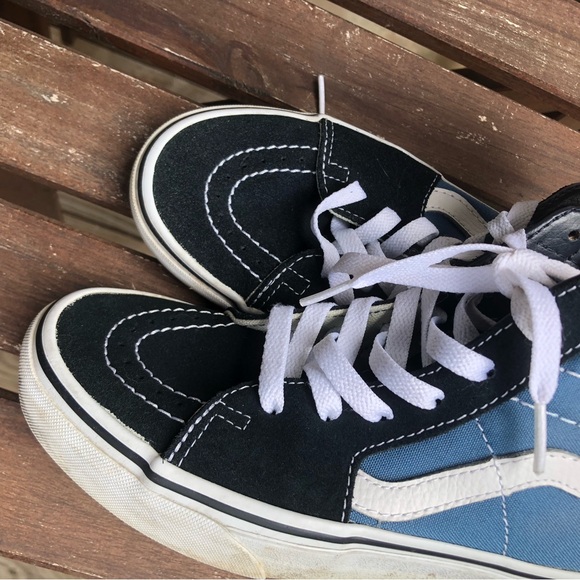 Vans Sk8-Hi High Top Sneakers in Navy Blue - Picture 6 of 6